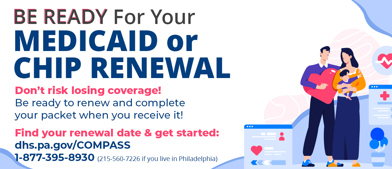 Newsletter banner about Medical Assistance Renewals